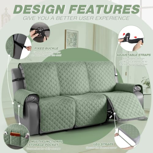 Image of TAOCOCO 100% Waterproof Recliner Sofa Covers Reversible, Sage Green