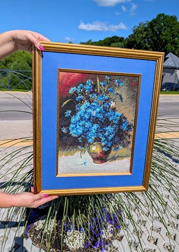 Image of RIOLIS 1772 Cornflowers According to I. Levitan Counted Cross Stitch Kit, Cotton, Multi-Colour, 3040cm