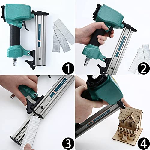 2000 Pieces 18Ga Brad Nails Galvanized Finish Nail Galvanized Brad Nails 5/8 Inch-500, 3/4 Inch-500, 1 Inch-500, 1-1/4 Inch-500 With Storage Box For Repairing Molding Cabinetry Building Assembly #TOP2