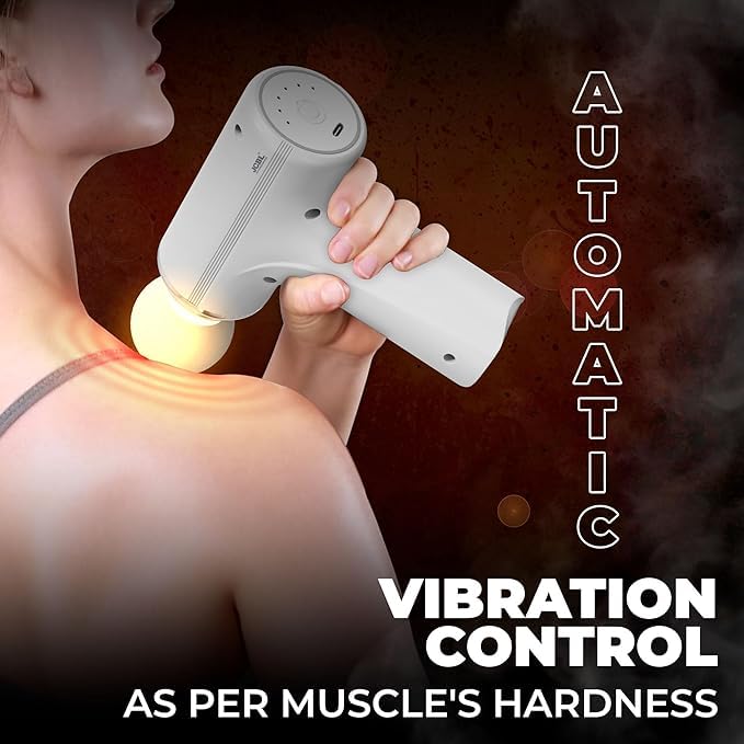 PRIMIL Charge Boost Massage Gun | True Percussion Large Torque motor | 3200 strokes per min | 4 Heads for whole body | Deep tissue percussion body massager machine | Massage Machine PRIMIL Charge Boost Massage Gun | True Percussion Large Torque motor | 3200 strokes per min | 4 Heads for whole body | Deep tissue percussion body massager machine | Massage Machine