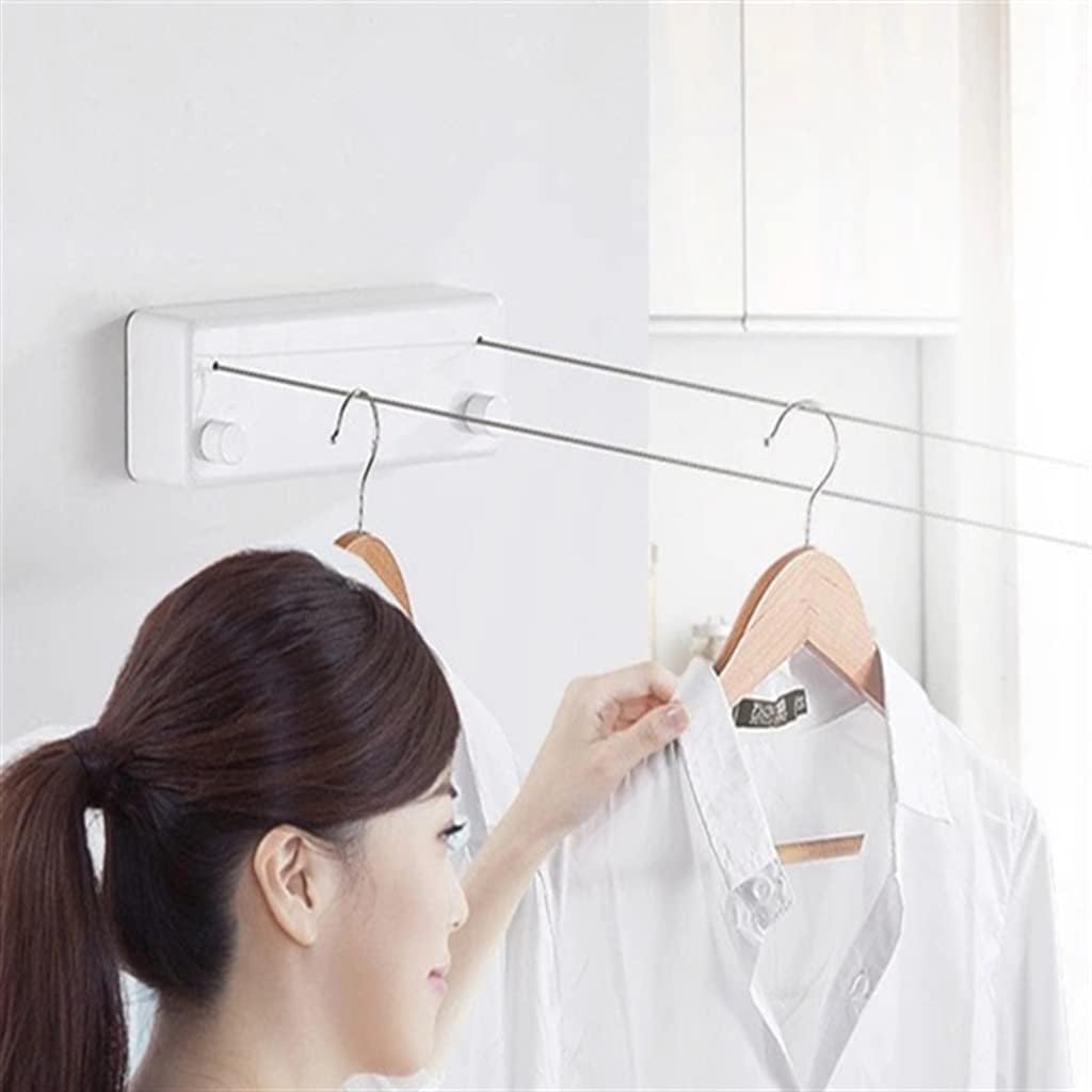 Retractable Clothesline Black/Gold Steel Wire Row Indoor Laundry Hanger Dryer Invisible Clothes Drying Rope(D) image 3