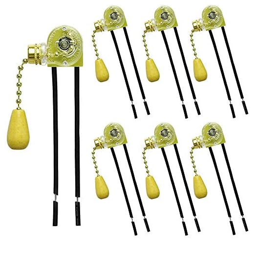 RUNCCI-YUN 6 piezas cadena interruptor retro interruptor del cable tirador ventilador sustitución interruptor para lámpara de pared lámparas de mesa eléctrica ventilador techo