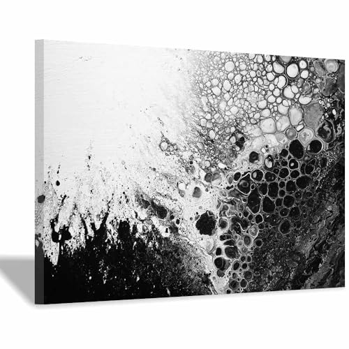 Tableau abstrait bulles d'encre HUYEEI pour transformer vos murs blancs en espace de sérénité
