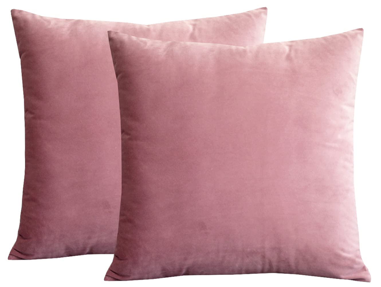 Lutanky Velvet Cushion Covers 60 x 60 cm Pink Decorative Square Throw Pillow Cases (Pack of 2) Soft Large Pillow Covers for Sofa Bedroom Couch 24 x 24 Inch