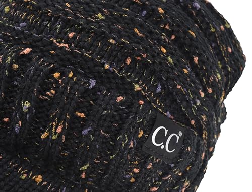 Image of C.C Trendy Warm Oversized Chunky Soft Oversized Ribbed Slouchy Knit Hat with Visor Brim