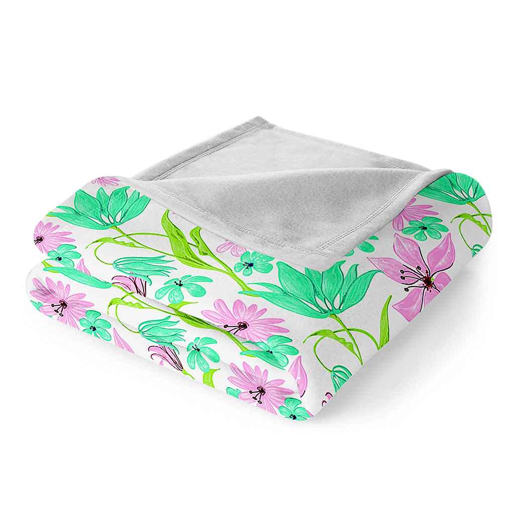 Manta Sofa De Franela Suave Acogedora Cálida Manta De Dormitorio para Cama Infantil Individual Niños Niñas 180x200cm Planta De Flor Rosa Microfibra,Impresión 3D,para Niños Y Adultos