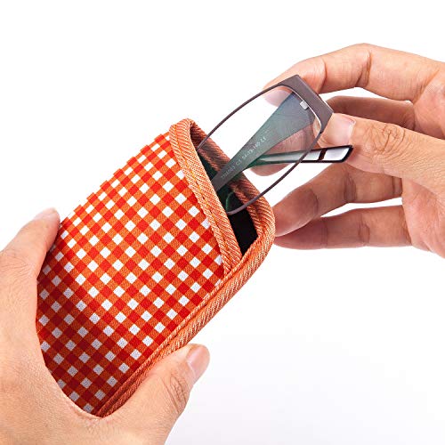 Image of TRIUMPH VISION 3 Pack Reading Glasses Pouch Soft Case Eyeglass Sleeve Slim | Alternative to Bulky Case in bag, Lightweight Lined Padded Protect Optical lens Slip in, Cute Pattern Portable for Daily Use