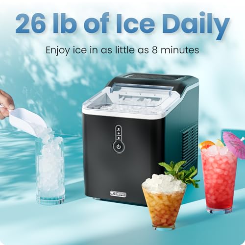Iceman by Chefman Nugget Ice Maker Countertop, Pebble Ice Maker Machine, 26 lb in 24 Hours, Ready in 6 Minutes, Removable Ice Basket, Fun and Chewable Cubes, 1.5L Water Tank, Self-Cleaning Function - image 2