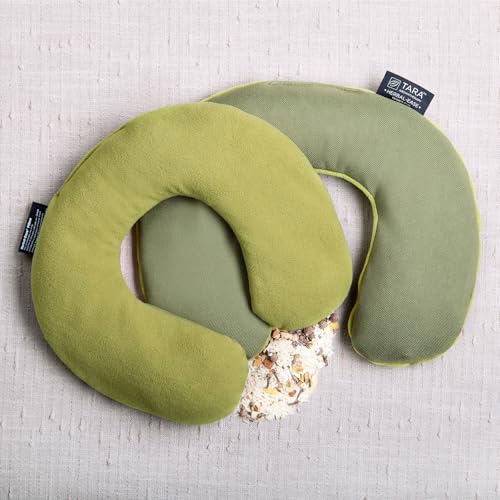 Image of TARA Spa Therapy Herbal-Ease Aromatherapy Pillow Gift Bag Set, Neck + Silk Eye Pillow, Green Olive