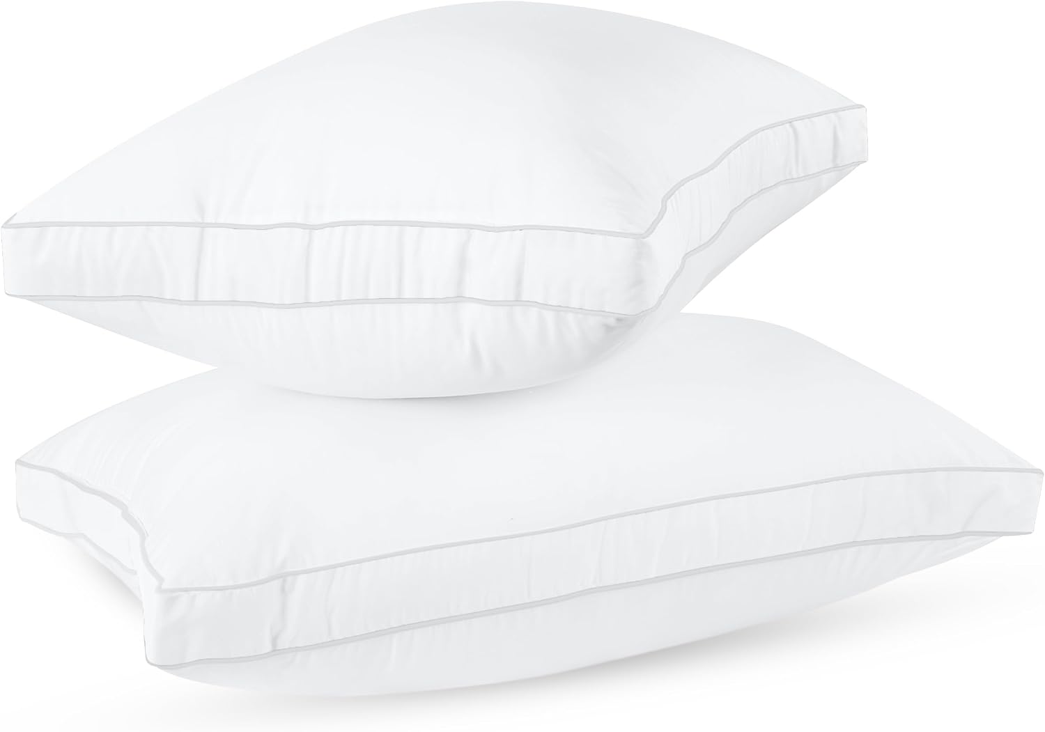 Utopia Bedding Cotton Gusseted Pillow (2-Pack) - Luxury Side Sleeper Pillows for Sleeping - Bed Pillows Queen (18 x 26 inches) - White