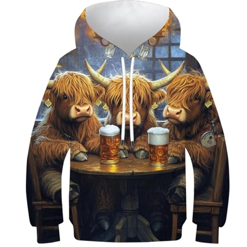 Sweat-shirts à capuche 3D pour enfants 11-13 ans style original