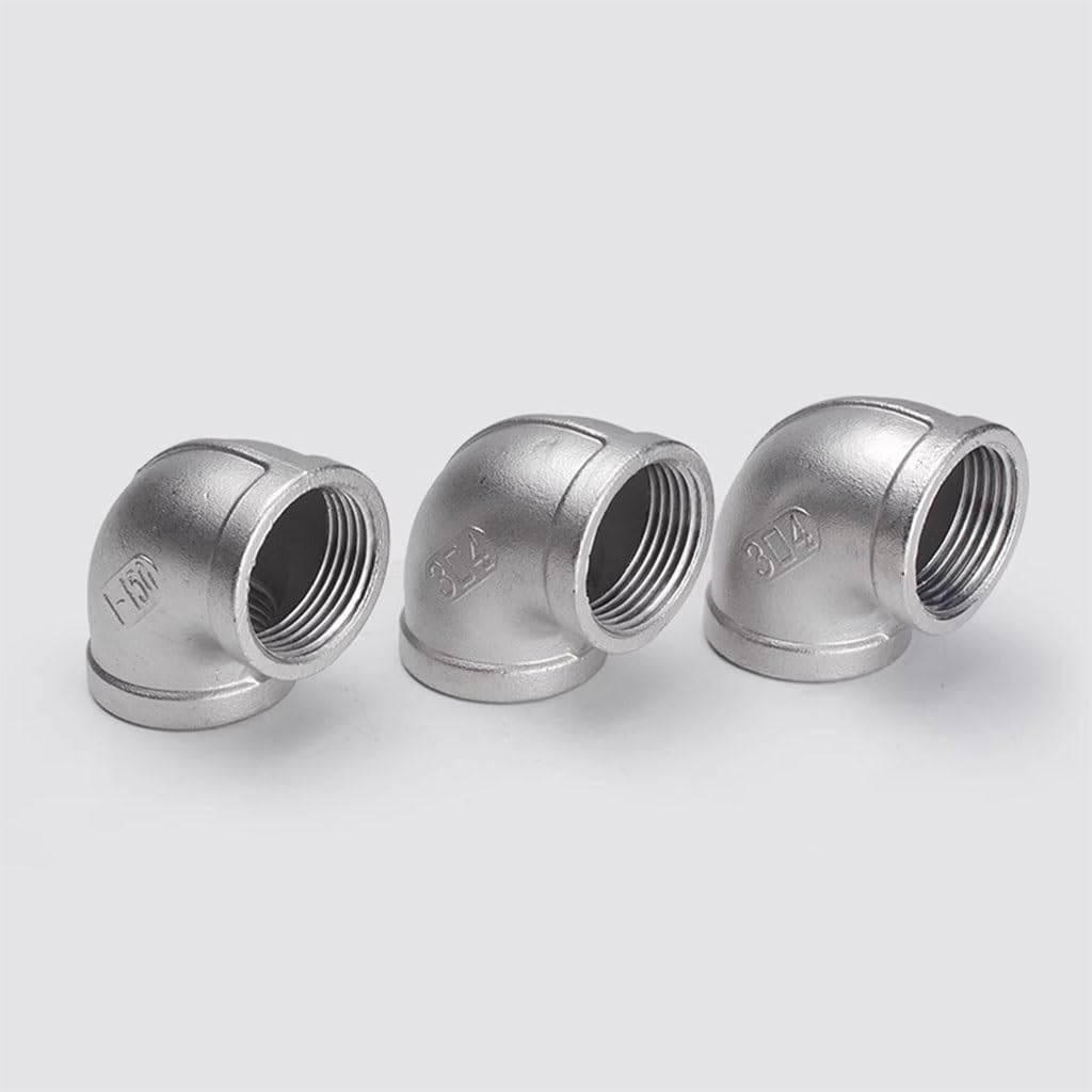 Accesorios de fontanería Accesorios de acero inoxidable, 1 pieza de codo de 90° de acero inoxidable, conector de acoplador de codo de 90 grados hembra de 1/8", 1/4", 3/8", 1/2", 3/4", 1", 2", 3", 4",