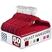 Zober Premium Quality Space Saving Luxurious Velvet Hangers Strong and Durable Hold Up to 10 Lbs - 360 Degree Chrome Swivel Hook - Ultra Thin Non Slip Suit Hangers, Royal Red/Burgundy - 50 Pack