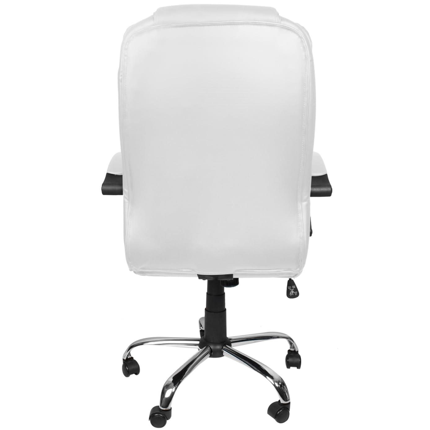 Sedia girevole da ufficio, ergonomica, funzione tilt elegante, in ecopelle, colore bianco 23240