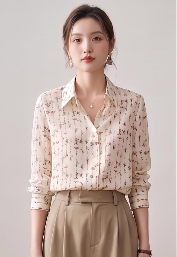 Image of URBAN OX Women's Casual & Corporate Wear Comfort Shirt - Stylish Korean Tops for Women, Formal Shirts for Women Office Wear, Oversized & Wrap Tops, Plus Size