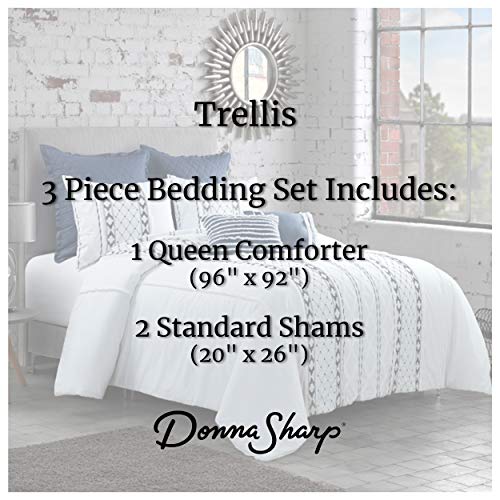 Donna Sharp Full/Queen Bedding Set - 3 Piece - Trellis Contemporary Comforter Set With Full/Queen Comforter And Two Standard Pillow Shams - Fits Queen Size And Full Size Beds - Machine Washable #TOP1