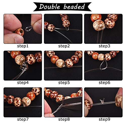 SEVENWELL 0.8mm Elastic Stretch Crystal String Cord with Beading Needle for Bracelet Necklace Beading Jewelry Making (15m/Color, 12 Roll) - Thumbnail 3