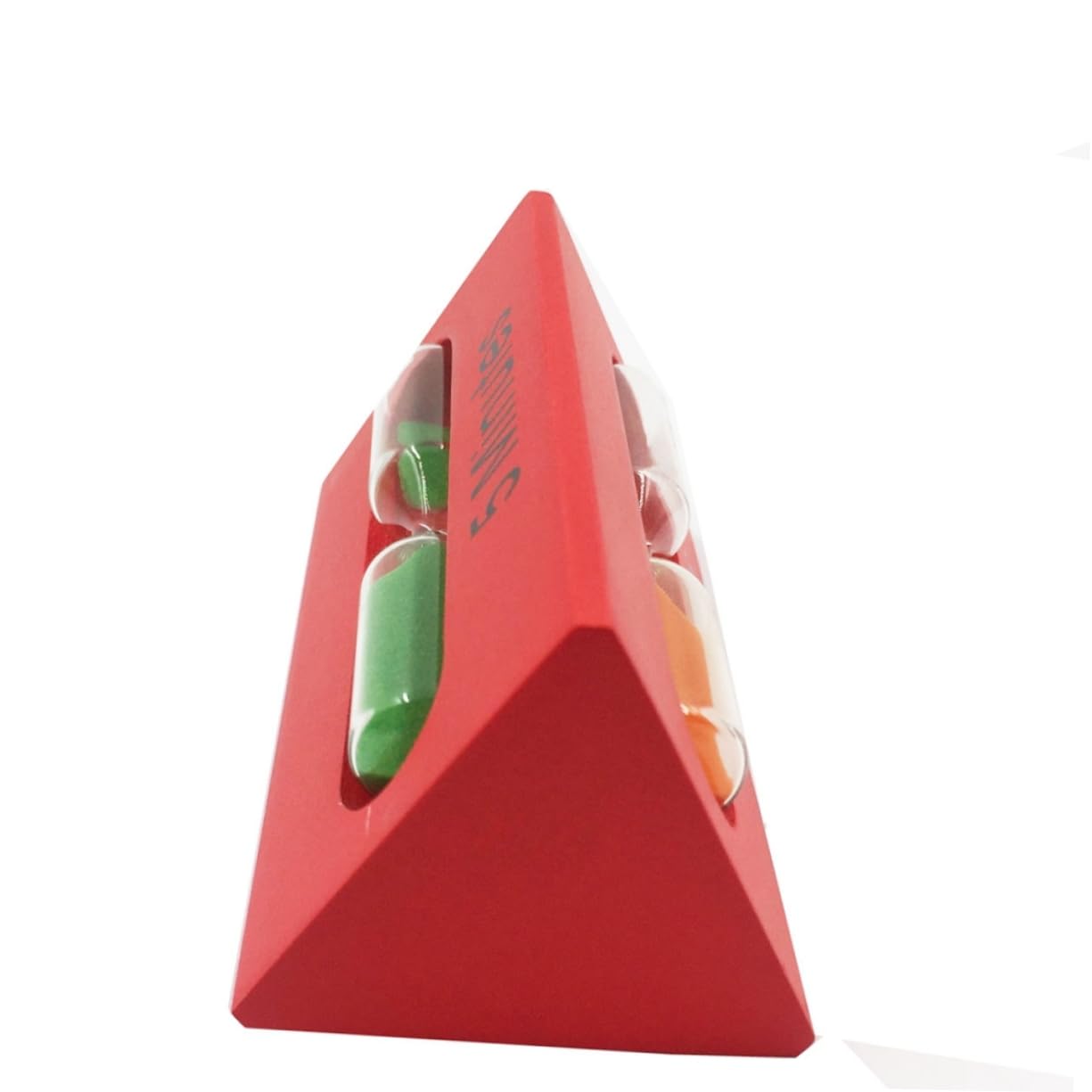 TOPBATHY Reloj De Arena Triangular Rojo De 3 Piezas para Juegos De Cocina Ejercicio Madera Temporizador De 3/5/7 Minutos