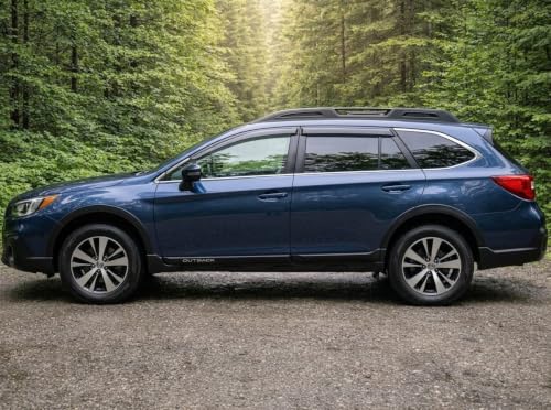 Image of 2015-2019 Tape-On Rain Guards for Subaru Outback Side Window Visor Deflectors, Durable Tinted Vent Shades 2016 2017 2018