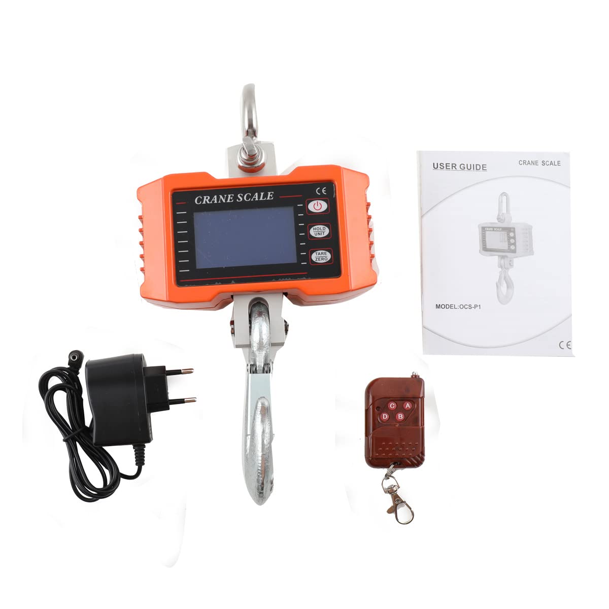 Elektronische Hängewaage Kranwaage Industriewaage Lastenwaage Wildwaage Zugwaage 2200lbs/1000kg + Hochleistungshaken+ Digitale LED Anzeige für Koffer, Fischerei, Jagd im Freien, Bauernhöfe