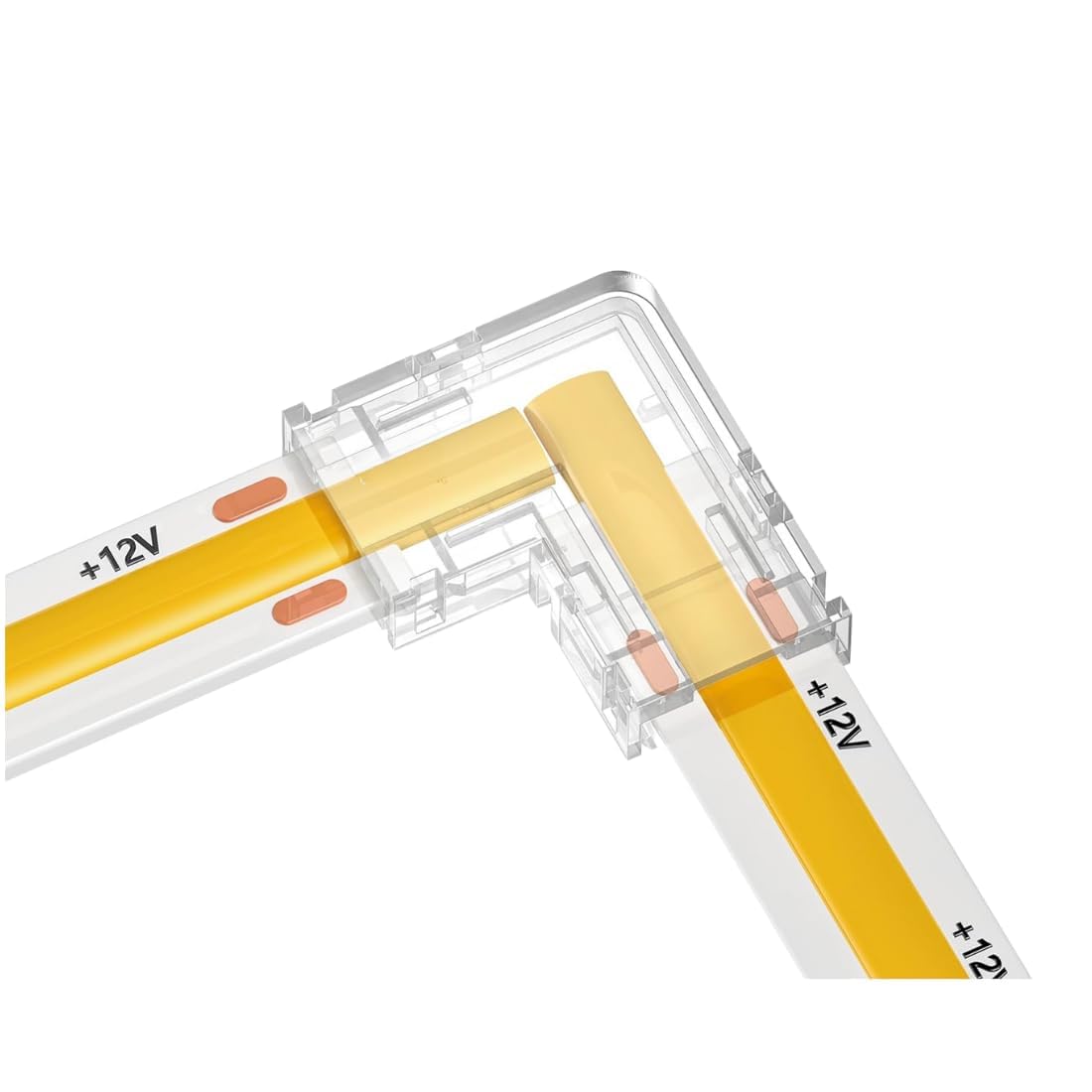LED Strip Light Connectors 8mm 2 Pin, L Shape Corner Connector, 90 Degree Strip to Strip Jointer, Solderless LED Strip Corner Clip for Single Color LED Lights, Easy DIY Extension (Pack of 10)-image-26