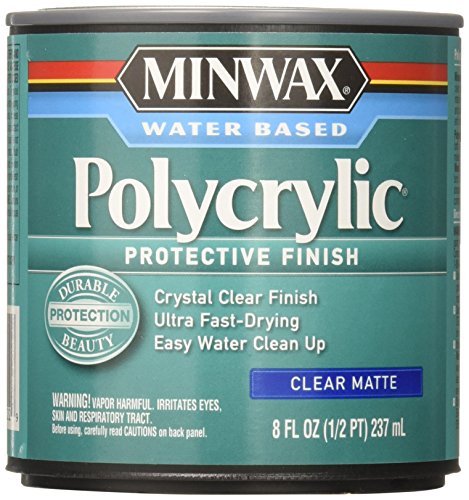 Minwax 222224444 Polycrylic Protective Finish Water Based, 1/2 pint, Matte