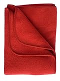  Engel Baby Decke aus 100% Wollfleece kbT, Größe 80x100 (80x100, Rot melange)