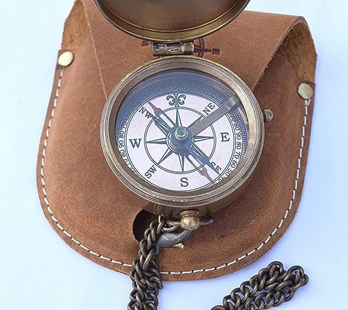 Brújula de Bolsillo de Latón, Brújula Grabable para Camping y Senderismo, Regalos para Bodas miniatura 4