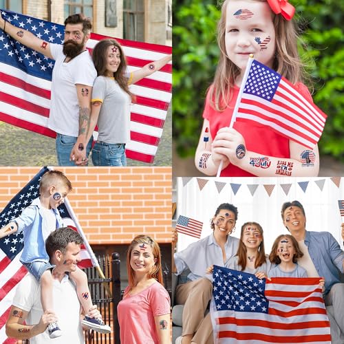 4th of July Outfits for Women - 120 Pack Red White and Blue USA Flag Patriotic Tattoos for - image 6