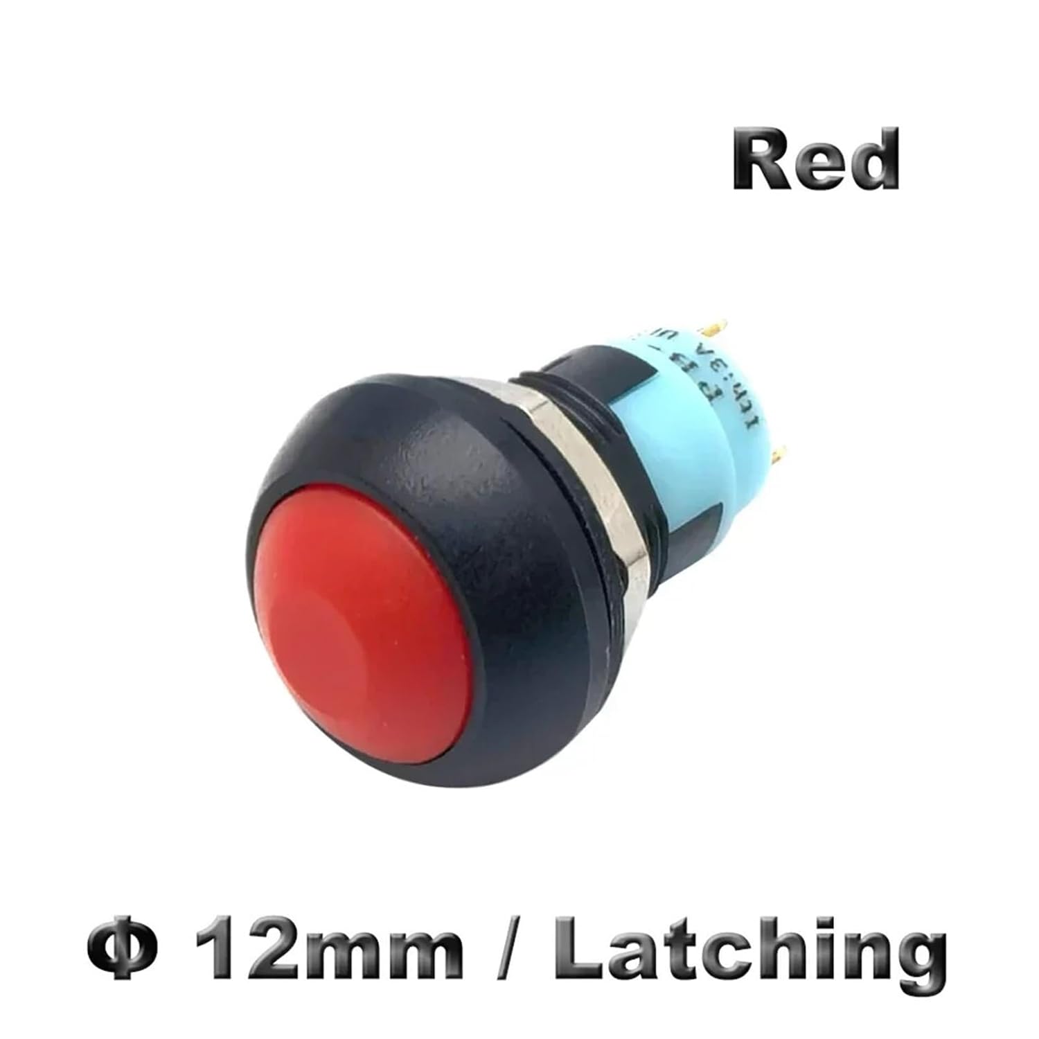 5/10pcs PBS 33A 33B Plastic Round Momentary Latching Electric Push Button Switch 12mm Self Reset Locking Pushbutton Red Green(Red Latching,5pcs)