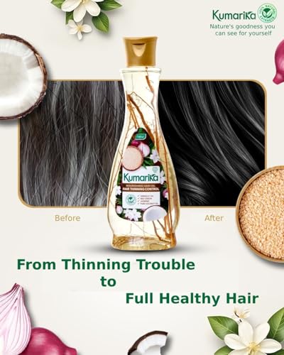 Kumarika Thinning Control Nourishing Hair Oil 200ml- Get thick healthy hair |stop hair thinning - Infused with Coconut, Sesame, Red Onion and Jasmine, a light non sticky natural hair oil - Image 3