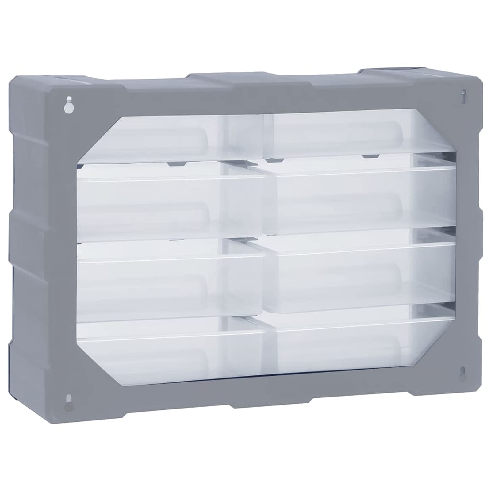 Tidyard Organizador Multicajones con 8 Cajones Grandes Caja de Almacenamiento Taller Herramientas Armario Pared Caja de Manualidades Gris 52x16x37 cm