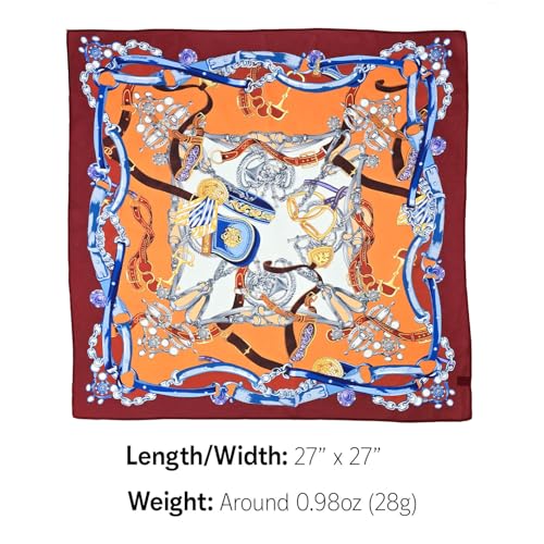 Satin Silky Sqaure Scarf Paisley Floral Bandanas Hair Head Neck Band Scarves for Women Lightweight 27inches4