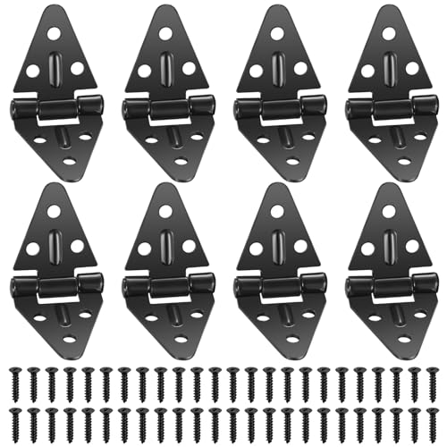 Bisagras plegables de 180 grados, color negro, 8 unidades, para armario, caja de madera, mesa plegable, puertas de jardín