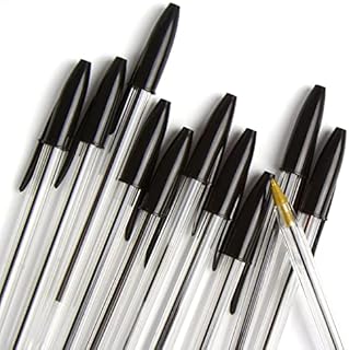 VEYLIN Medium Tip Fluent Smooth Writing Black Biro Ballpoint Pens for Home School Office - Pack of 30