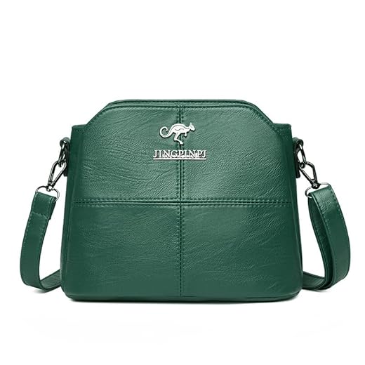 CHENXIAOHONG Bolsa Feminina Transversal de Couro, Bolsa Tiracolo Média ou Pequena, Estilo Carteiro, Bolsa de Lado Feminina Elegante, Bolsas Femininas de Mão e Ombro Casuais (Verde)