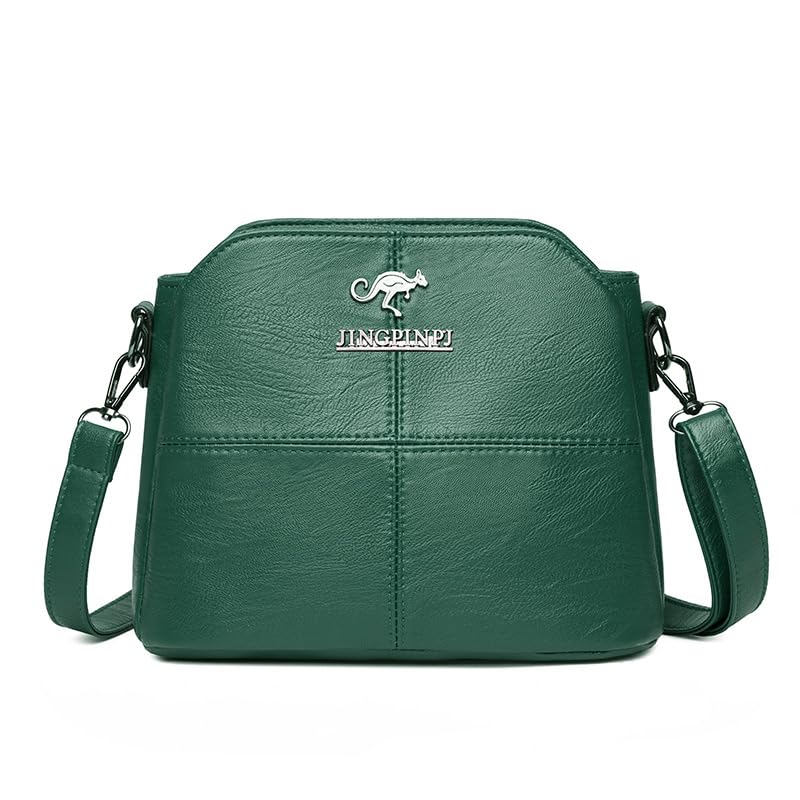 CHENXIAOHONG Bolsa Feminina Transversal de Couro, Bolsa Tiracolo Média ou Pequena, Estilo Carteiro, Bolsa de Lado Feminina Elegante, Bolsas Femininas de Mão e Ombro Casuais (Verde)
