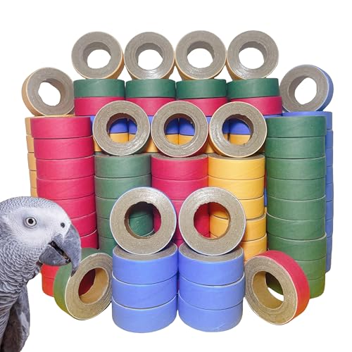 Fatty Bagels Bird Toys for Parrots, 120ct durable cardboard shredding foraging