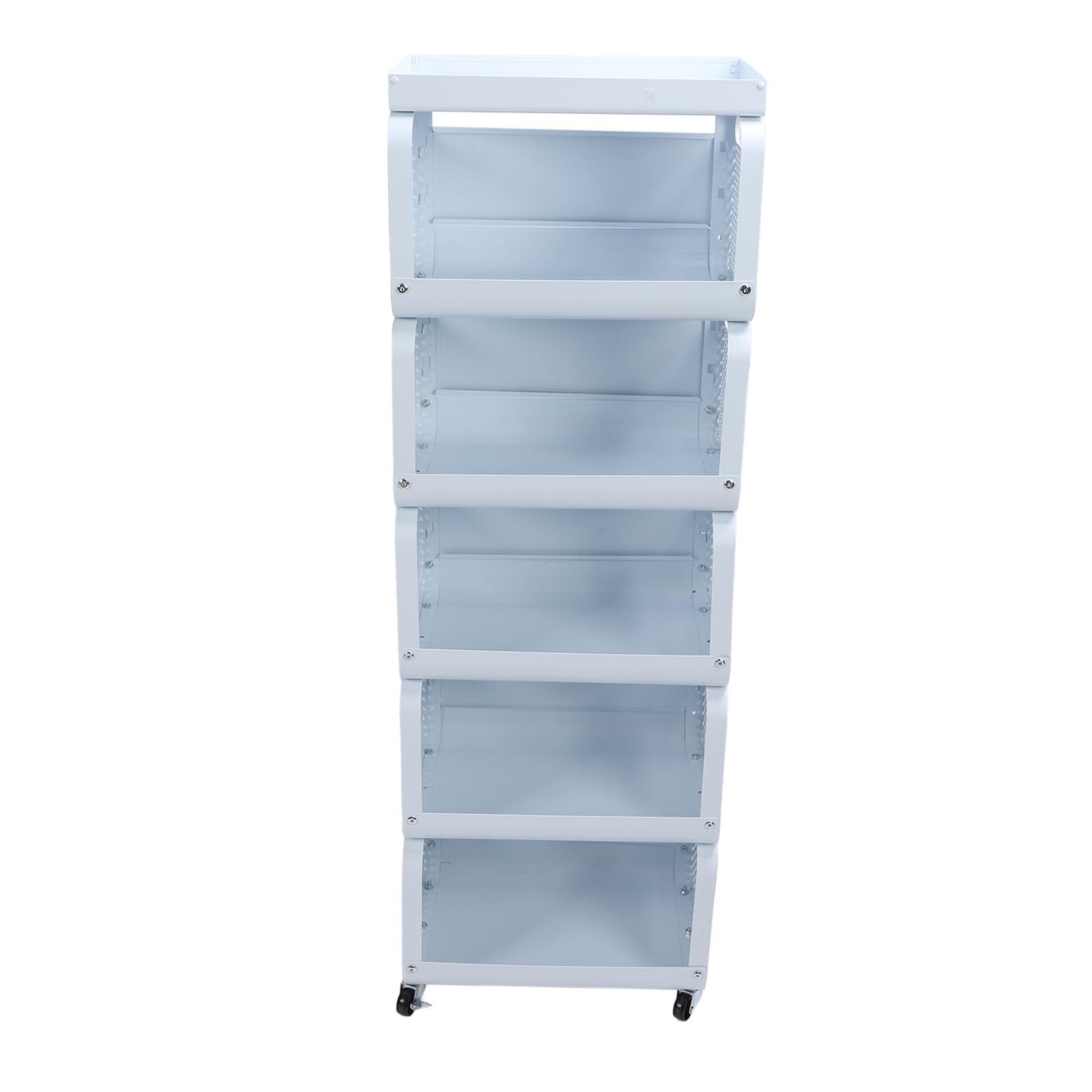 Pssopp Carrito Utilitario Rodante, Carrito de Almacenamiento de Utilidad, Carrito Utilitario de Acero Inoxidable, Estante Organizador para Oficina, Baño, Cocina (5 Niveles)