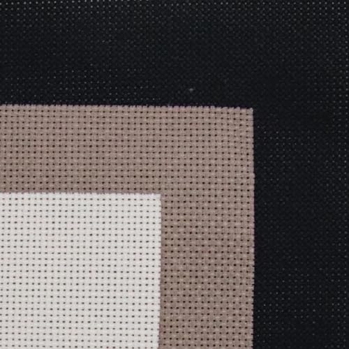 Image of KCS 3 pc of 15 inch x 18 inch(38cmx45cm) 18 Count Cross Stitch Cotton Aida Cloth Needlework Rolled Fabric Box,18CT,Ecru+Coffee+Black