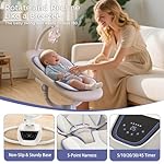 Baby Swing for Infants, ‎3D-Motion Electric Infant Swing for Baby Boy Girl, Adjustable Height and Angle 360°Rotating Seat (Classic Oat) - Image 4
