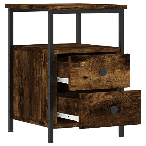 Table d'appoint stable en chêne fumé pour une chambre moderne