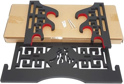 Miniatura 6 de Soporte de pared de terciopelo con tiras de fieltro para Katana Wakizashi (dragón de 3 niveles)