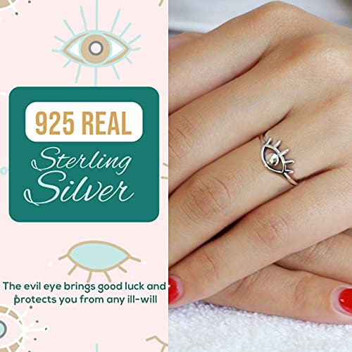 CloseoutWarehouse Sterling Silver Plain Evil Eye Ring2