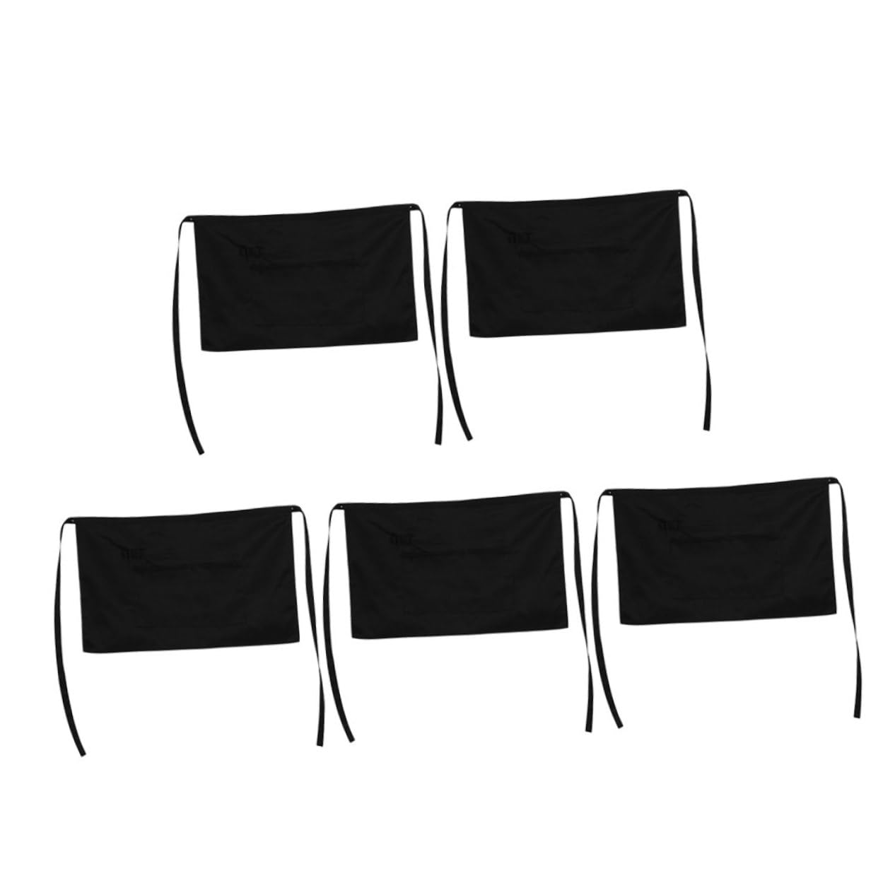 TOPBATHY 5piezas Delantal Corto de Media Cintura con Bolsillos para Restaurante para Personal de Servicio Cafetería o Bistró