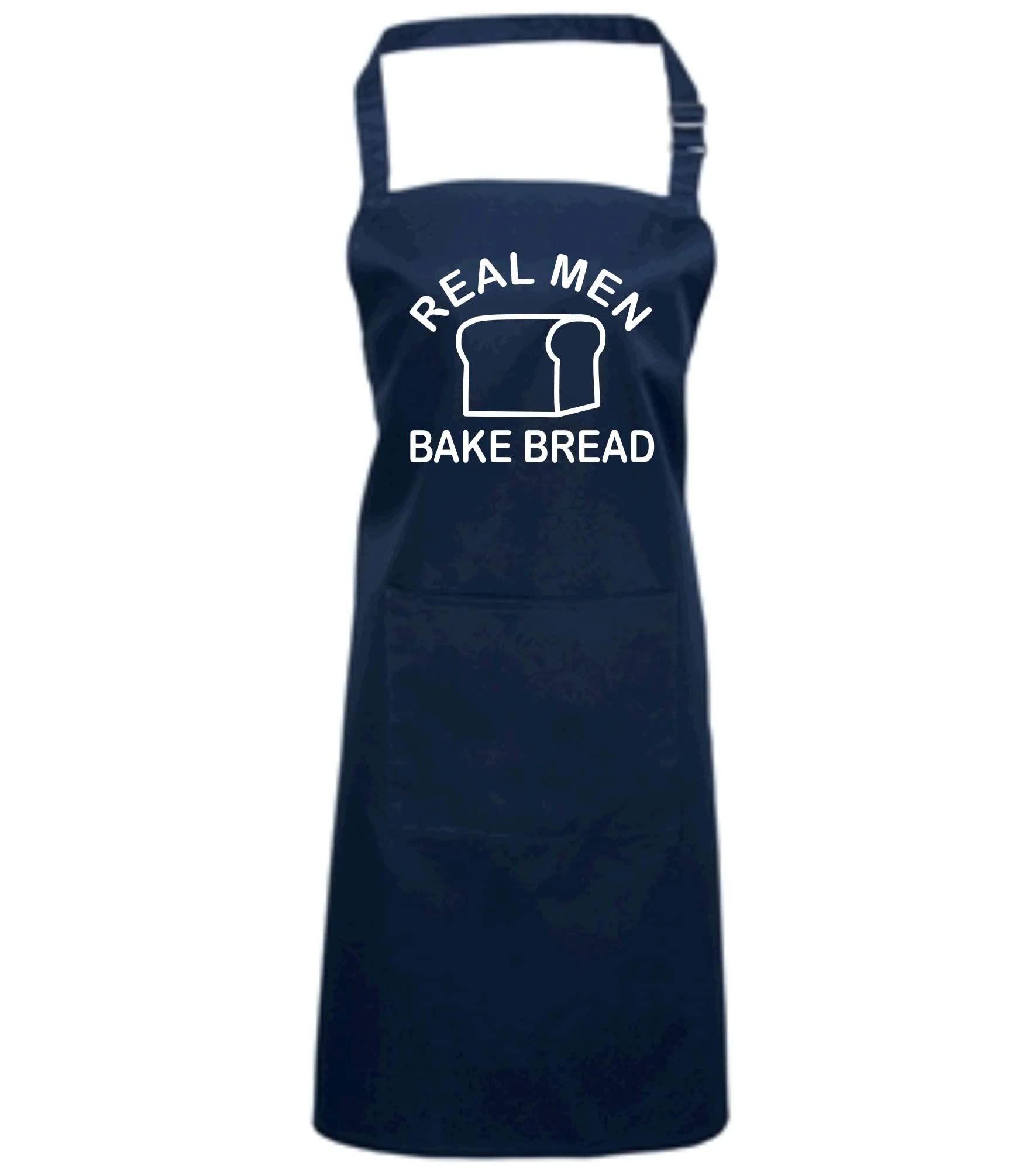 Edward Sinclair Women's Navy | Kitchen Chef | Unisex| Real Men Bake Bread | White Print | Apron With 1 Pocket
