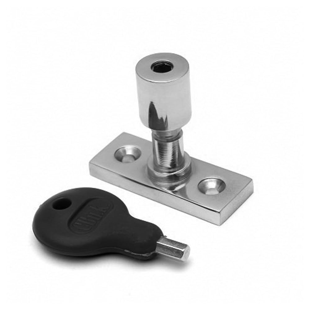 Kooples Hardware Locking Casement Stay Pin – Secure Window Stay Fixing with Locking Feature – Durable Pin for Timber Frames (Polished Chrome)