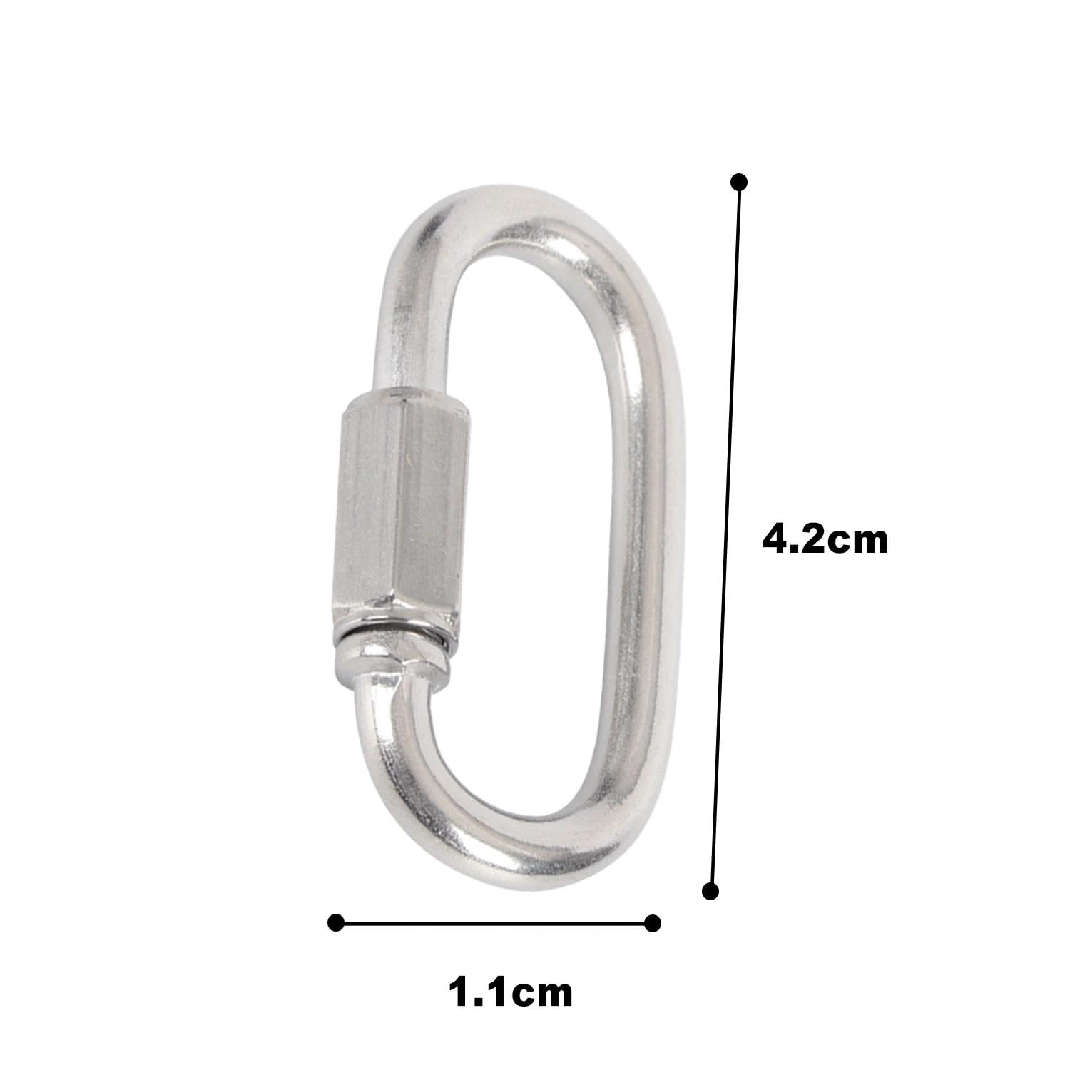 4 Unidades de Mosquetones de Seguridad de Acero Inoxidable con Cierre Rápido y Tornillo M4 - Grapas en Forma D de Gran Resistencia para Senderismo, Camping, Escalada y Equipo de Aire Libre. — view 2