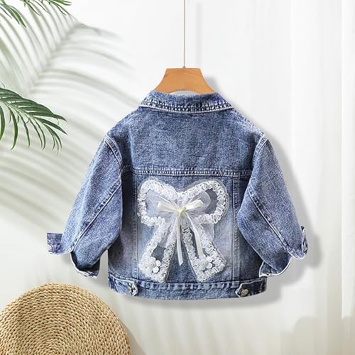 Girls Denim Jacket Cute Butterfly Flower Embroidery Jean Jackets Casual Toddler Outwear Coat2