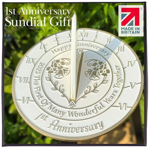 Anniversary Sundial Gift For A 1st Wedding Anniversary In 2025 - Recycled Metal Home Decor Or Garden Present Idea - Handmade In UK For Him, Her Parents Or Couples 1 Year Celebration